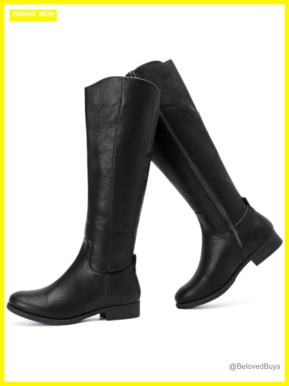 Ruiee Women's Knee High Riding Boots Faux Leather Side Zip
